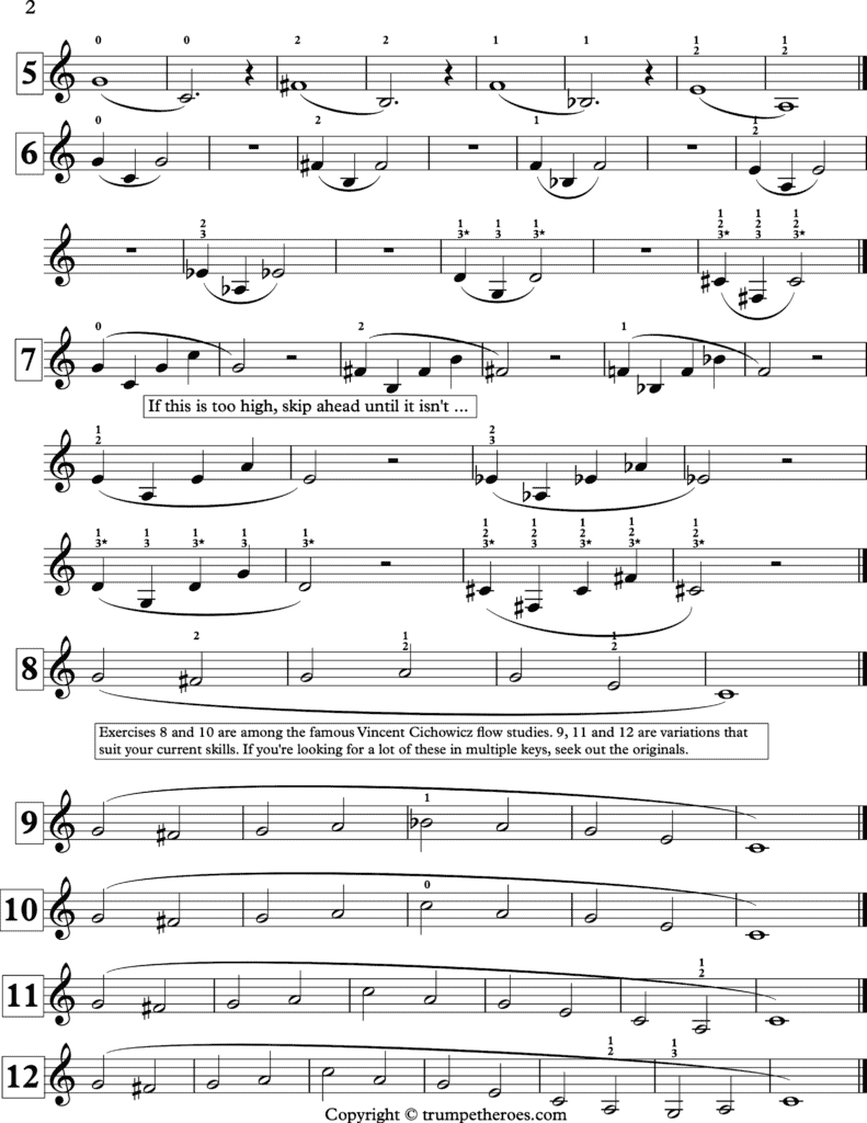 Trumpet Warm Up #2 - Page 2 of 2 - Trumpet Heroes - Jim Howie